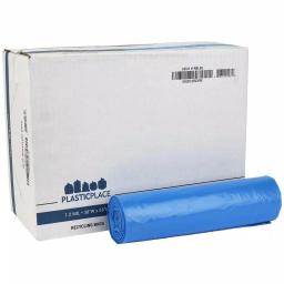 Plasticplace 55-60 Gallon Blue Recycling Bags, 1.2 Mil Thickness, 100 Count Case thumbnail 2