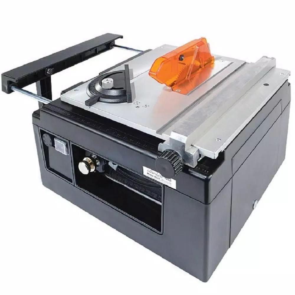 MicroLux Mini Tilt Arbor Table Saw - Variable Speed Benchtop Hobby Saw for Wood, Plastic, and Metal