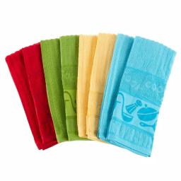 Lavish Home 8-Piece Multi-Color Kitchen Icon Pattern Weave Cotton Kitchen Towel Set thumbnail 1