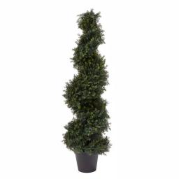 Pure Garden 48 in. Artificial Cypress Spiral Topiary Tree with Pot thumbnail 1