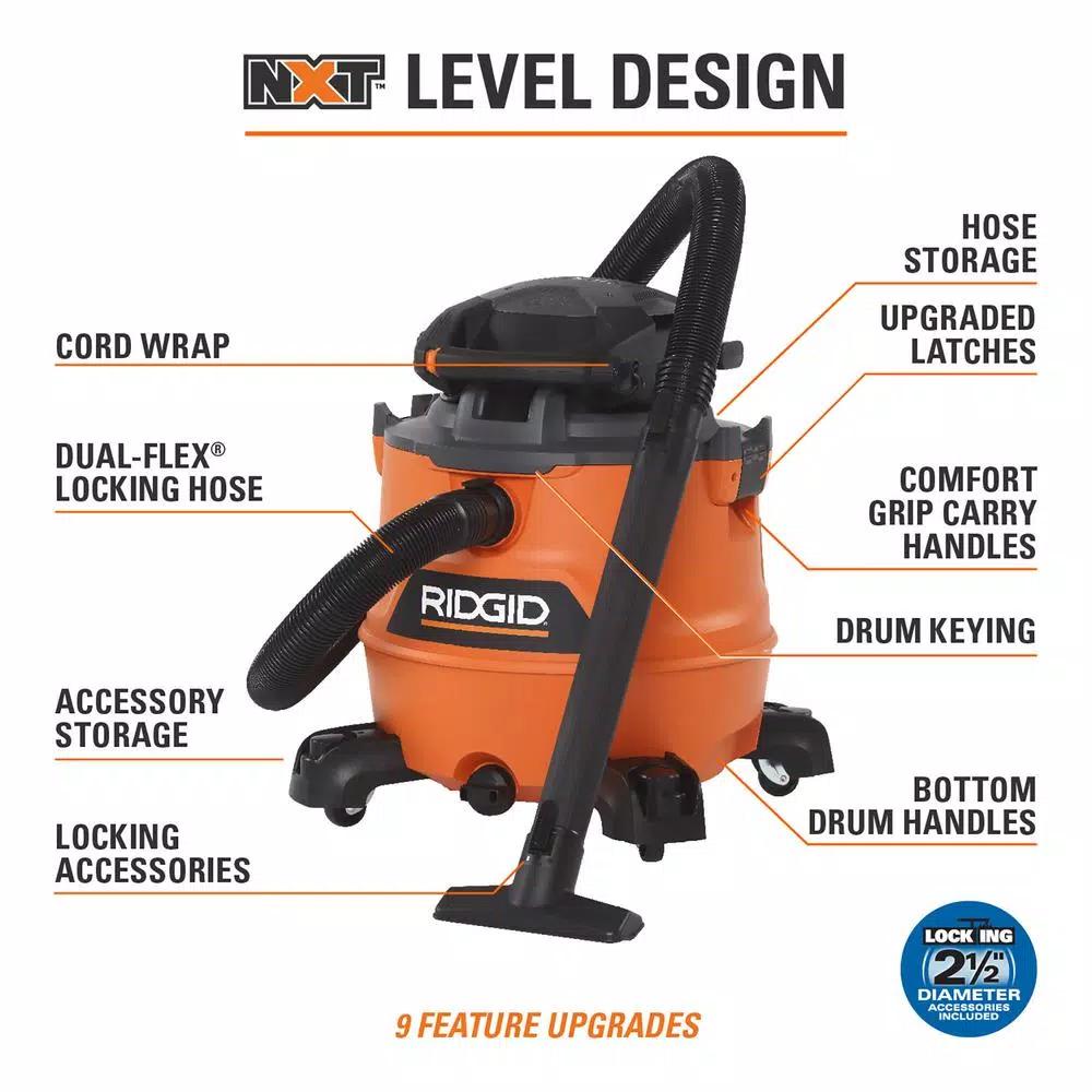 RIDGID 16 Gal. 6.5 Peak HP NXT Wet/Dry Shop Vacuum with Detachable Blower