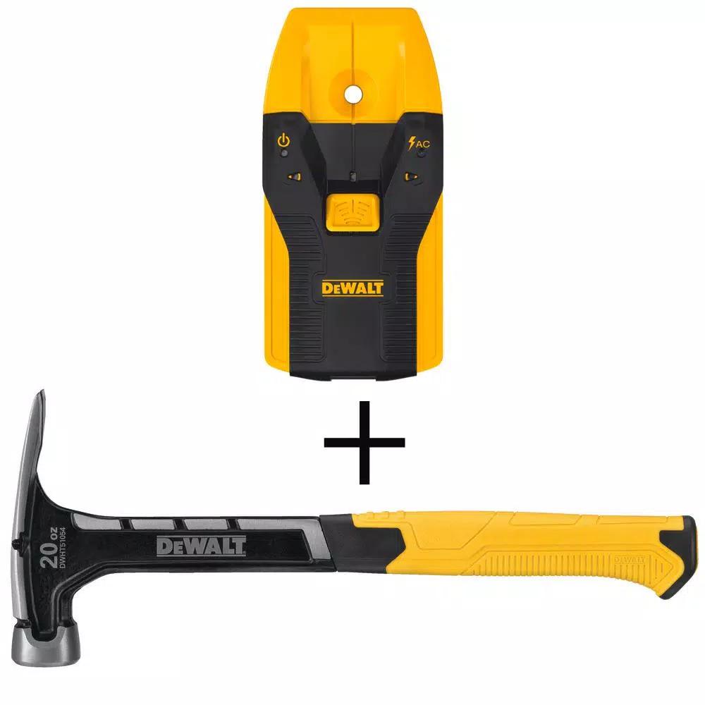 DEWALT 3/4 in. Center Sensor Stud Finder and 20 oz. Hammer Bundle