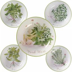 Certified International Fresh Herbs Multi-Colored Ceramic Pasta Bowl Set, 5-Piece thumbnail 2
