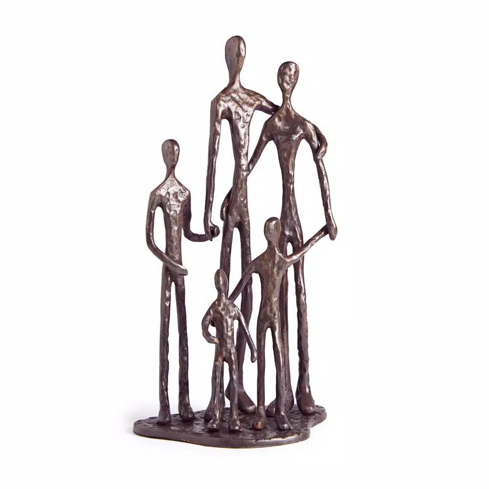 Danya B Family of Five Bronze Sculpture - Handcrafted Sand Cast Metal Statuary