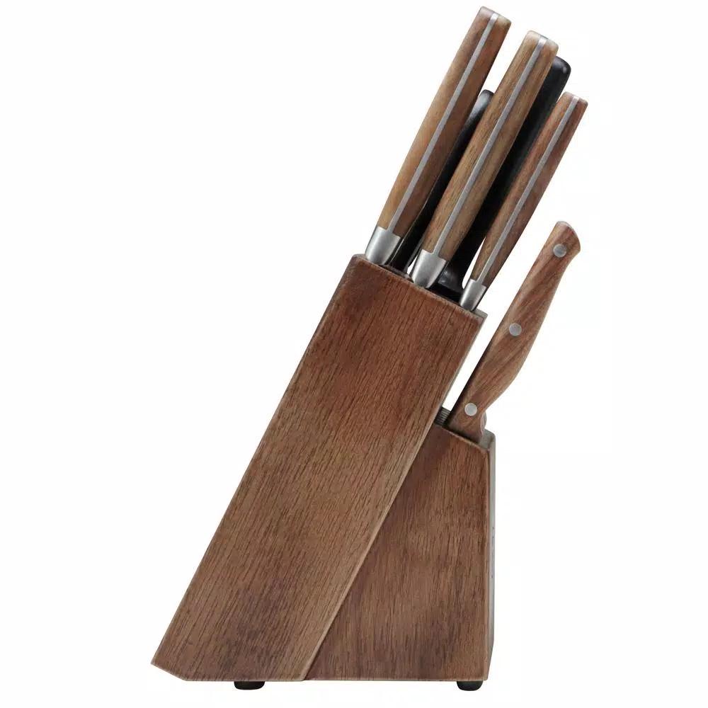 Chicago Cutlery Precision Cut 15-Piece German Stainless Steel Knife Block Set with Walnut Handles