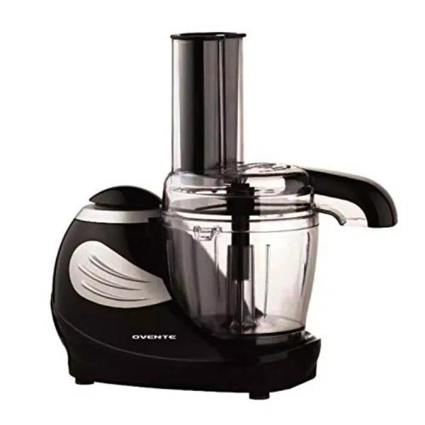 Ovente PF1007 Mini Food Processor, 1.5-Cup Single Speed Compact Chopper with 3 Attachments, Black