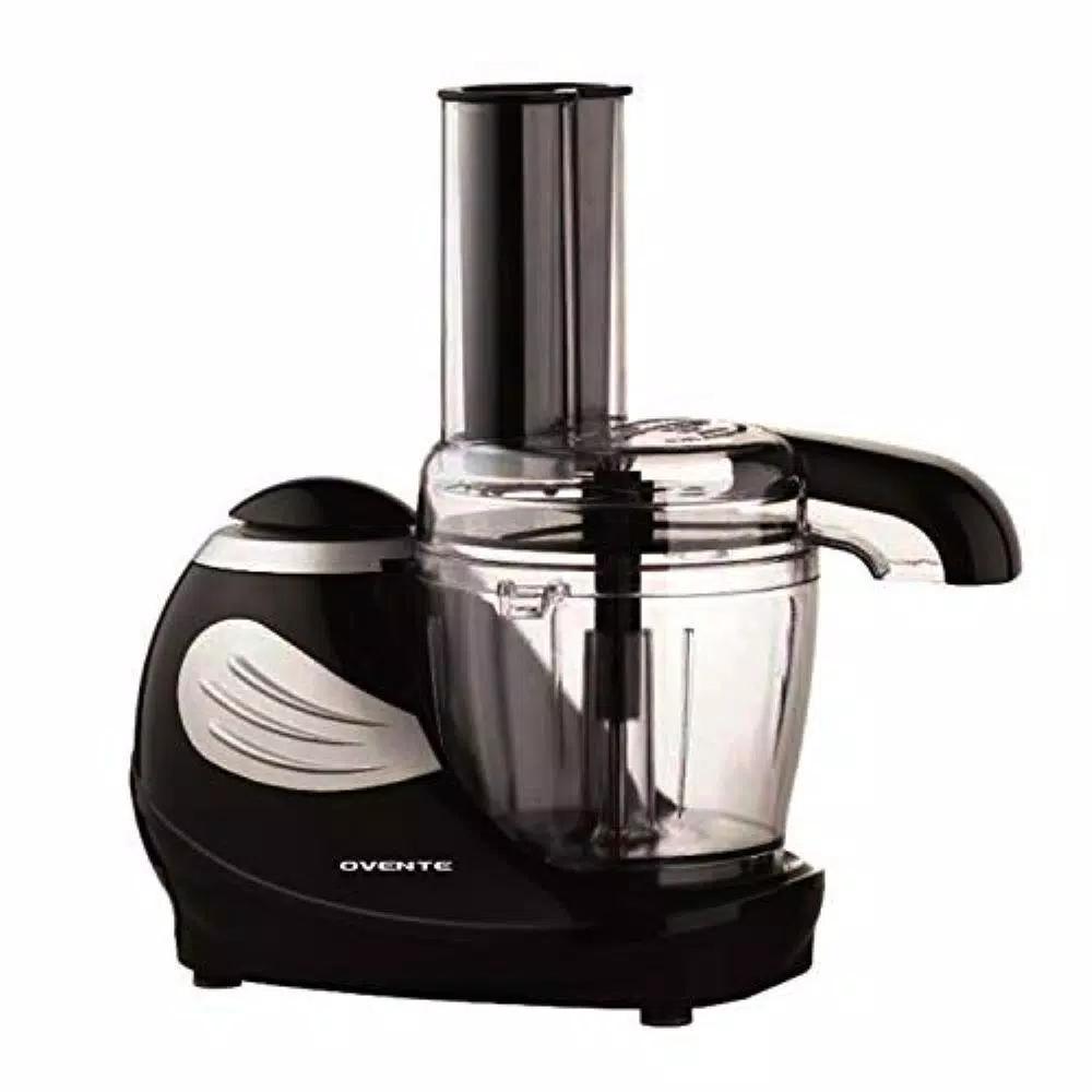 Ovente PF1007 Mini Food Processor, 1.5-Cup Single Speed Compact Chopper with 3 Attachments, Black
