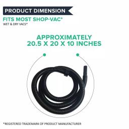 Think Crucial 20 ft. Replacement Vacuum Hose for Shop-Vac, Ridgid, and Craftsman Wet/Dry Vacs - 2-1/4 in. Cuff thumbnail 4
