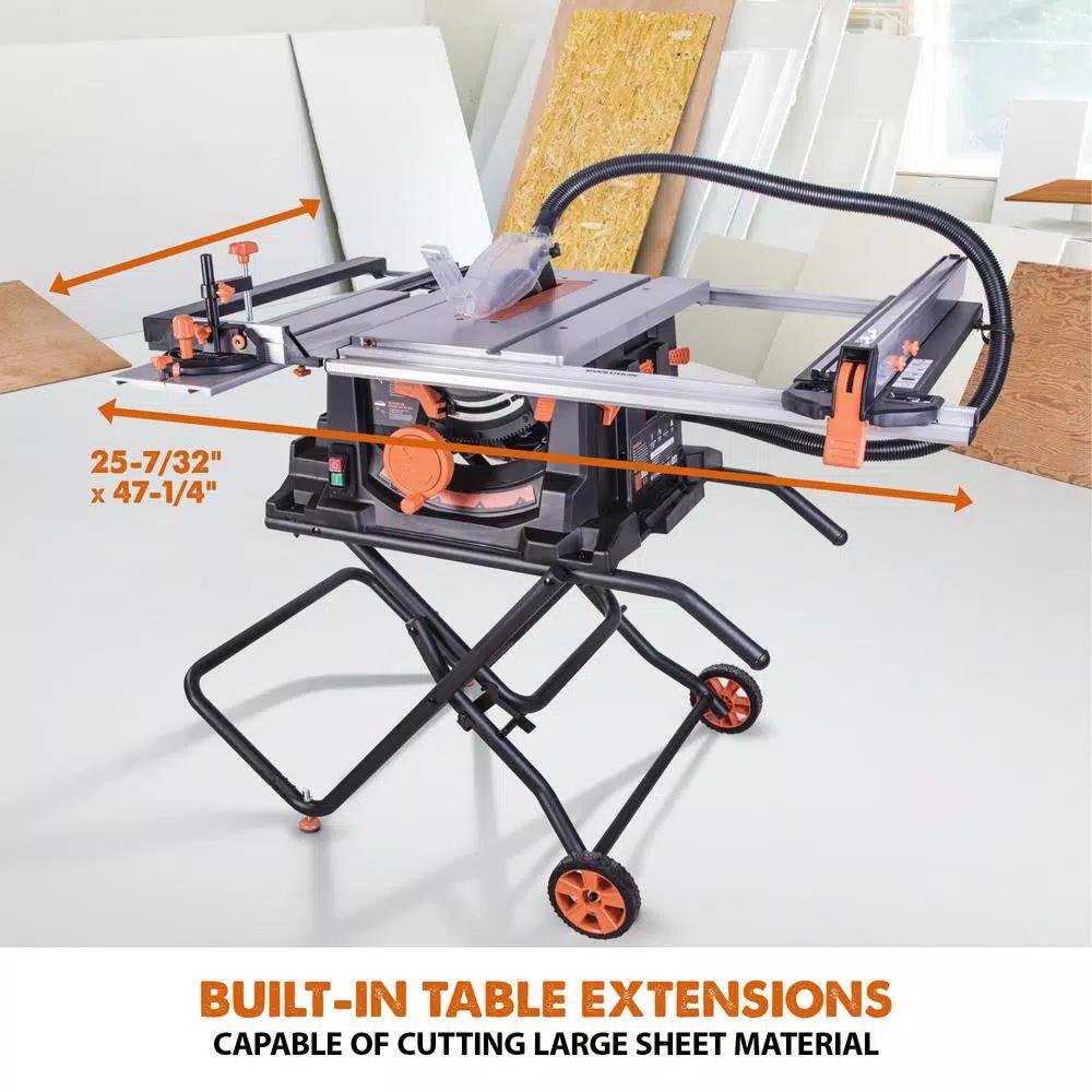 Evolution Power Tools RAGE5-S 15 Amp 10 in. Multi-Material Table Saw with Folding Stand