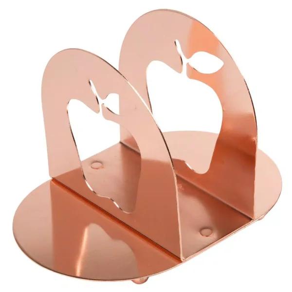 Creative Home Copper Plated Metal Napkin Holder with Apple Laser Cut Design