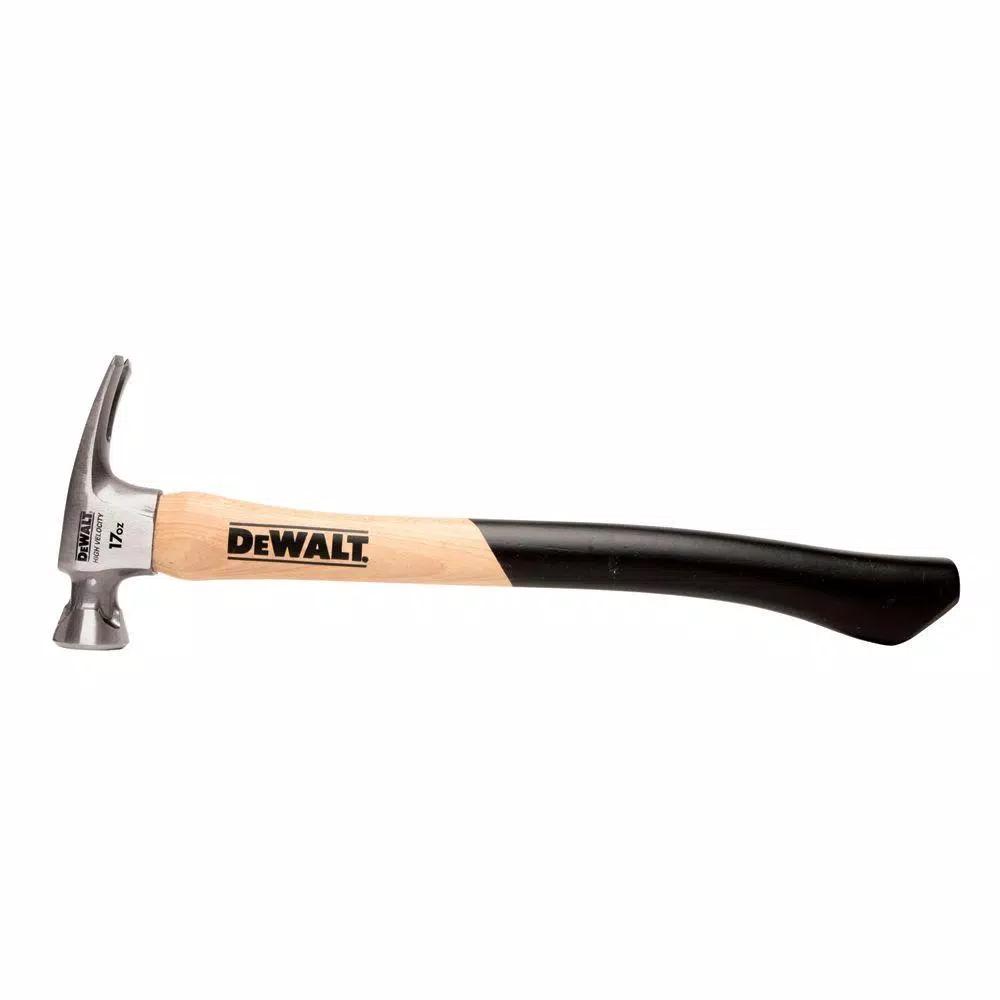 DEWALT 17 oz. High Velocity Claw Hammer with Hickory Axe Handle