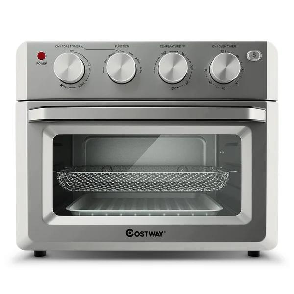Costway 19 Qt. Silver Air Fryer Toaster Oven with Dehydrate and 7-in-1 Functions