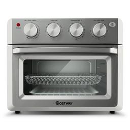 Costway 19 Qt. Silver Air Fryer Toaster Oven with Dehydrate and 7-in-1 Functions thumbnail 1