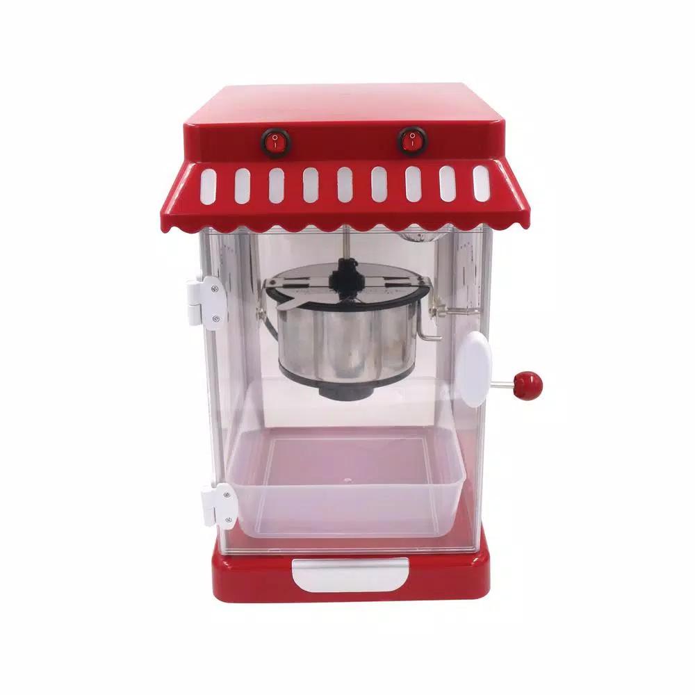 Frigidaire Retro Theater-Style Countertop Popcorn Maker, 2.5 oz. Stainless Steel Kettle, Red