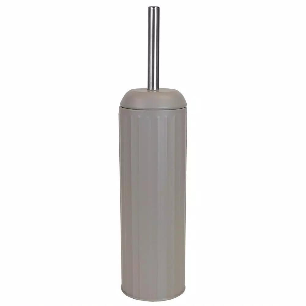 Unbranded Modern Stainless Steel Toilet Brush with Hygienic Splash-Proof Holder - Tan/Gray