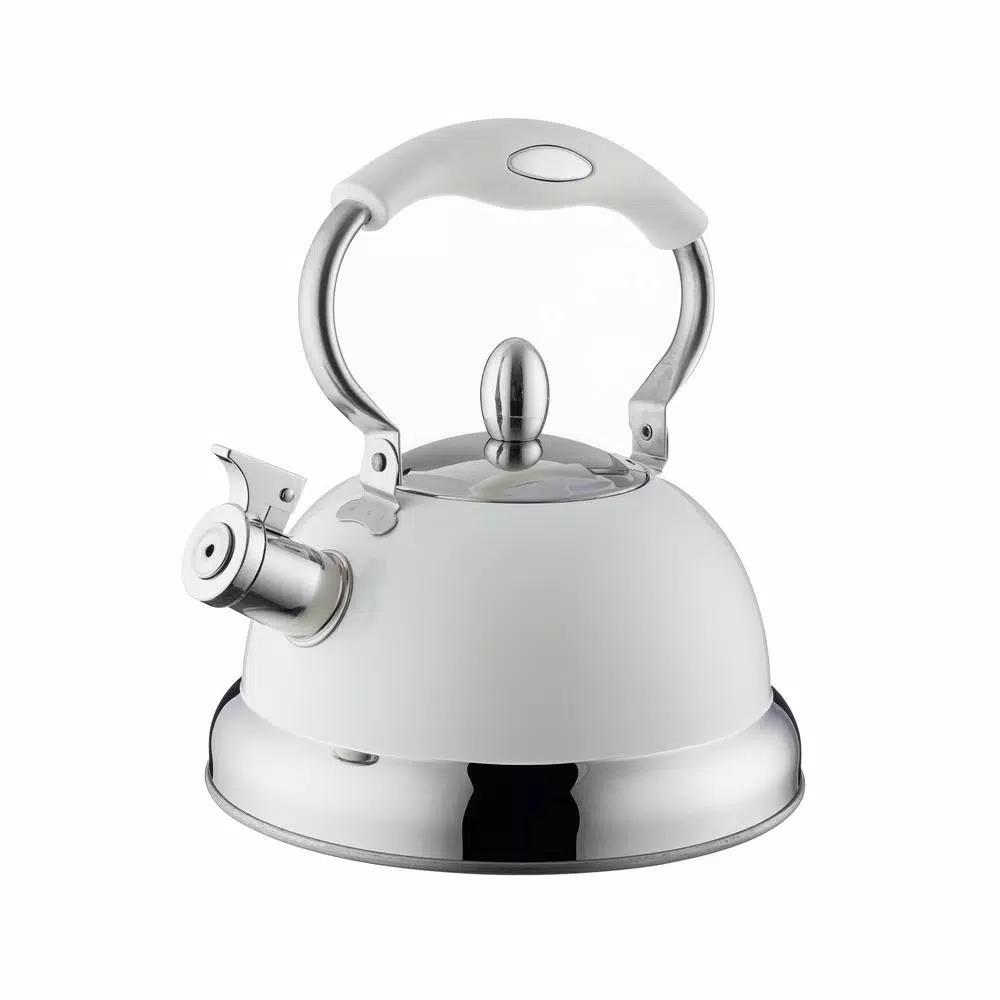 Typhoon Living Cream 10.5-Cup Stainless Steel Stove Top Whistling Kettle
