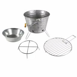 Artland Masonware Portable Galvanized Metal Beach and Camping Grill, Silver thumbnail 2