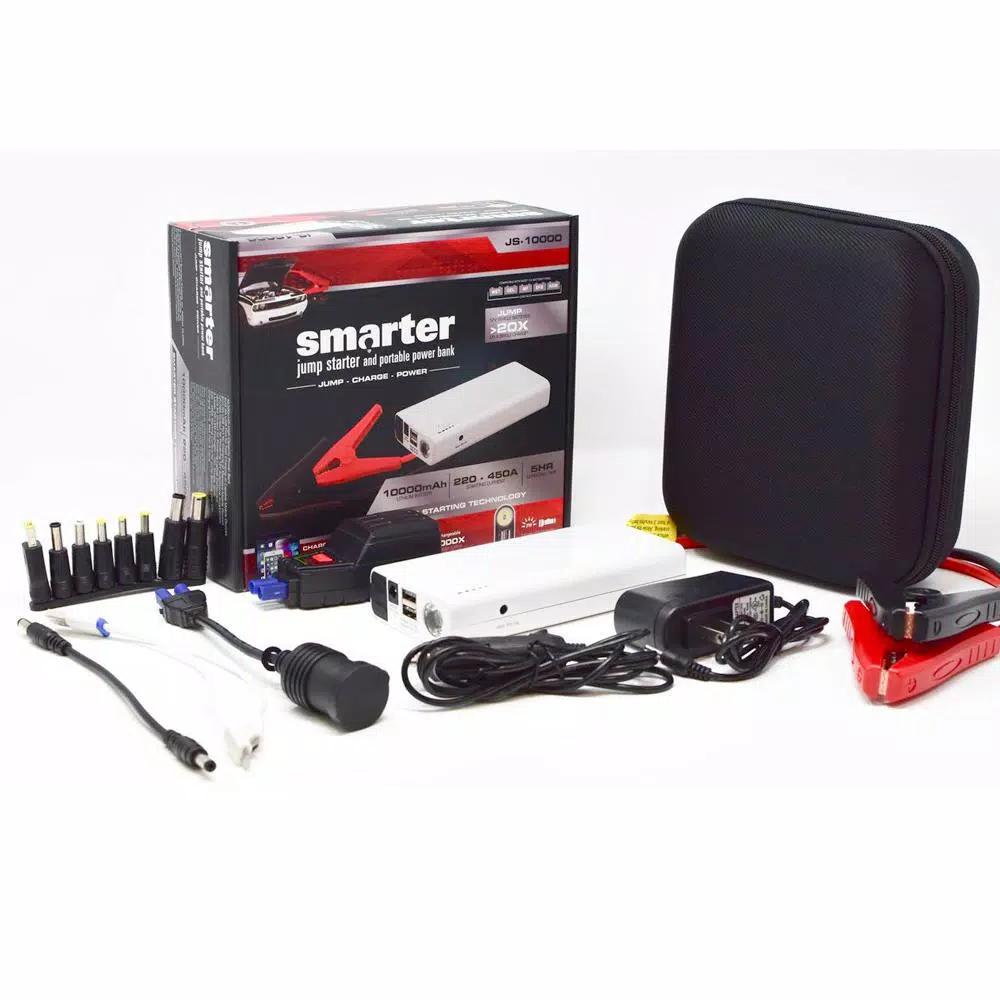 Smartech Products Smartech JS-10000 10000mAh Lithium Vehicle Jump Starter and Portable Power Bank with Carrying Case