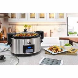 Elite Platinum 8.5 Qt. Stainless Steel Slow Cooker with Locking Lid and Silicone Gasket Seal thumbnail 5