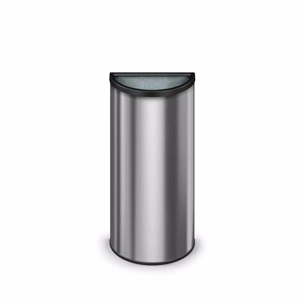 Suncast Commercial 12 Gallon Metal Crescent Indoor Trash Can with Metal Liner