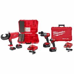 Milwaukee M18 FORCE LOGIC 750 MCM Crimper Kit with EXACT Dies & M18 FUEL Hammer Drill/Impact Driver Combo thumbnail 1