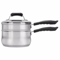 Range Kleen Basics 2 Qt. Stainless Steel Multi-Pot Double Boiler with Glass Lid thumbnail 1