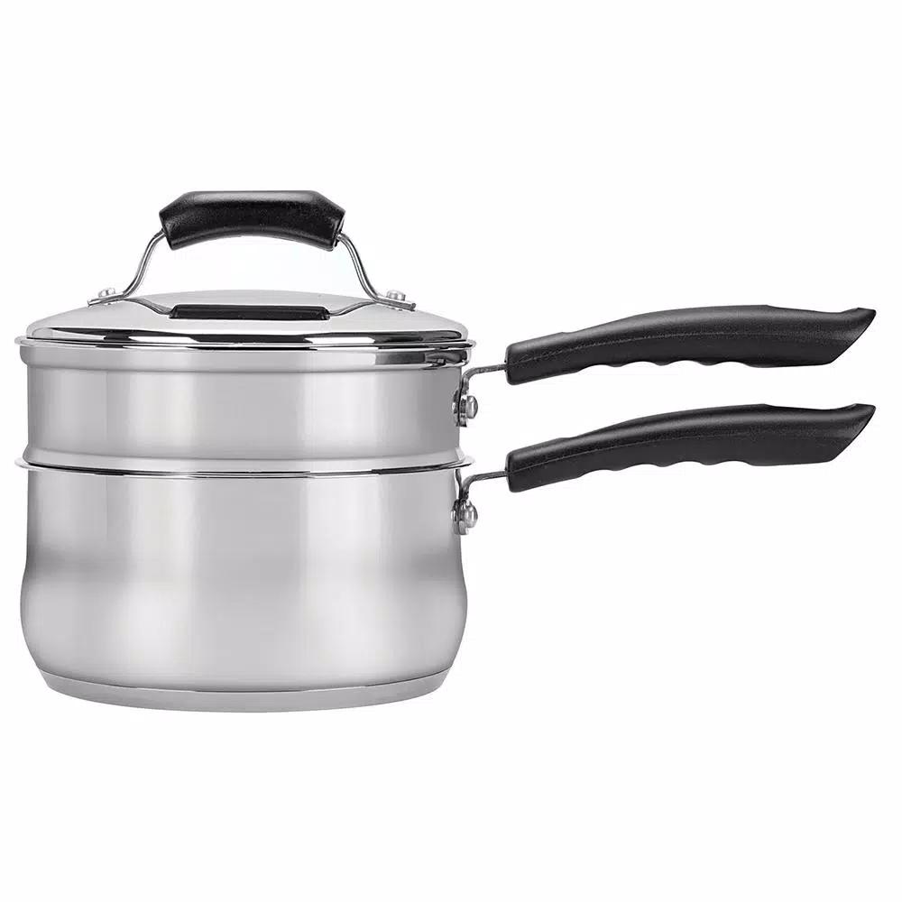 Range Kleen Basics 2 Qt. Stainless Steel Multi-Pot Double Boiler with Glass Lid
