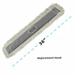 Alpine Industries 36 in. Cotton Dust Dry Mop Replacement Heads, 2-Pack thumbnail 3