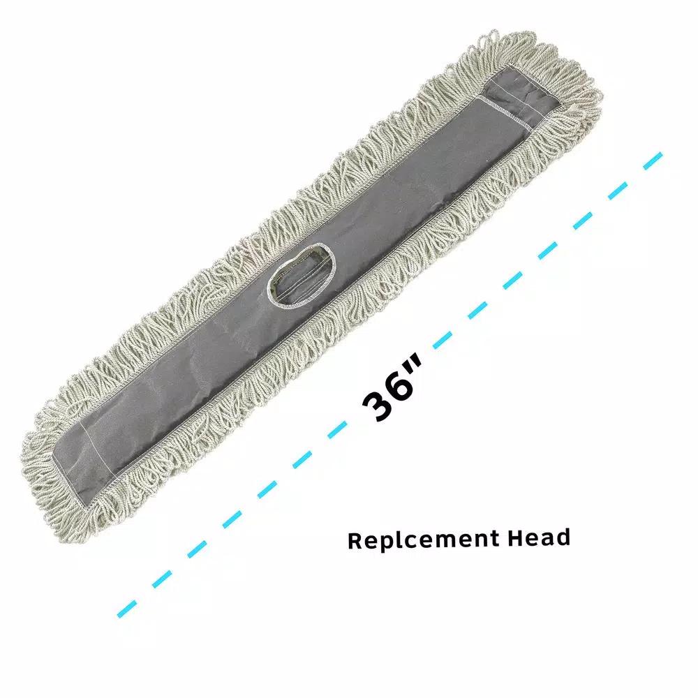 Alpine Industries 36 in. Cotton Dust Dry Mop Replacement Heads, 2-Pack