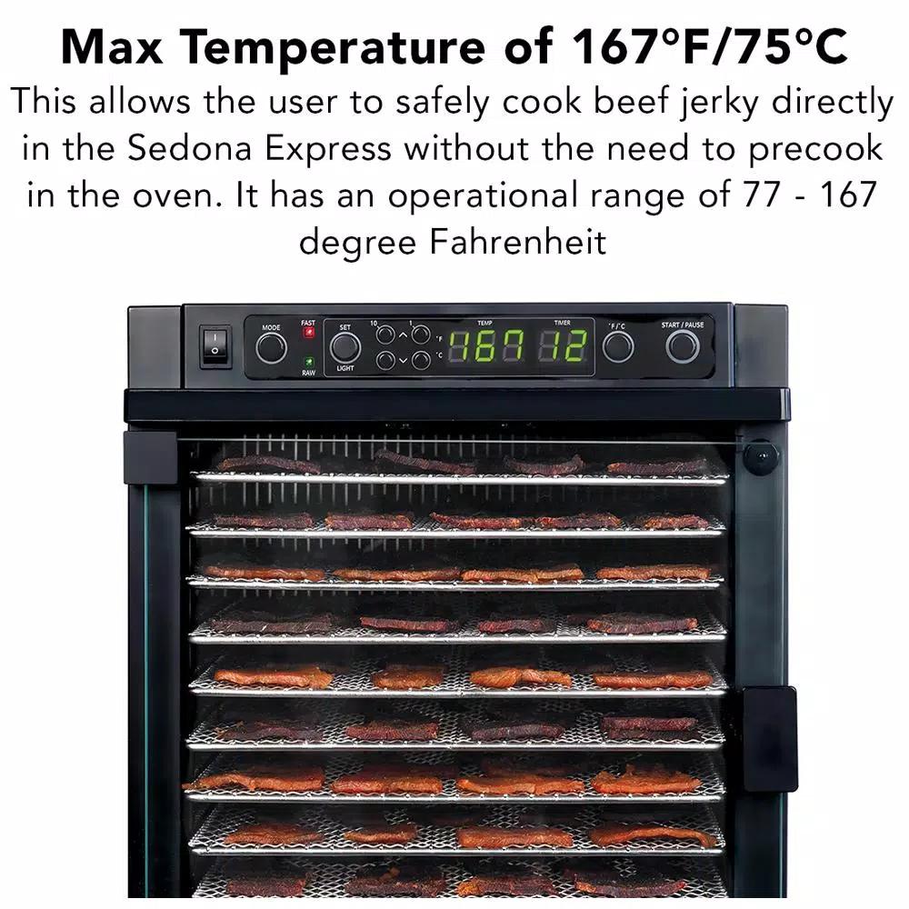 Tribest Sedona Express 11-Tray Black Stainless Steel Food Dehydrator with TST Technology