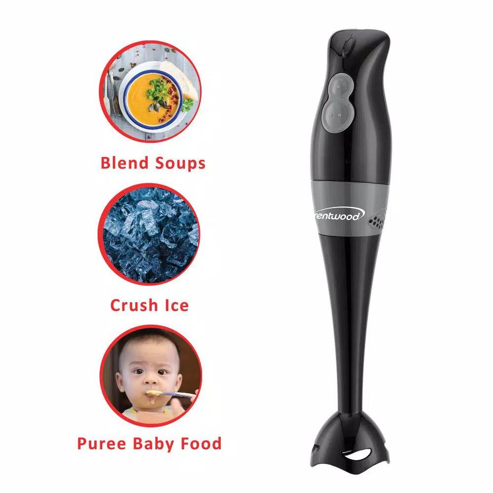 Brentwood Appliances Brentwood 2-Speed Black Hand Blender and Food Processor with Balloon Whisk