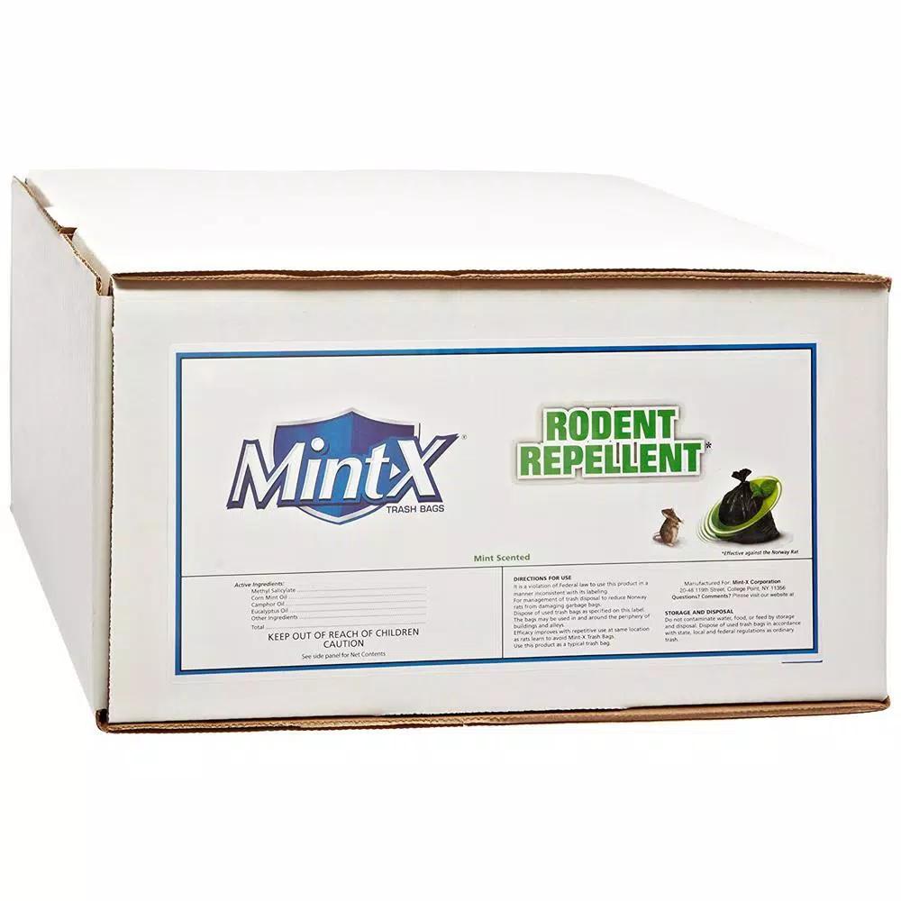 Mint-X 60 Gal. Black Rodent Repellent Trash Bags, 1.7 Mil, 100-Count