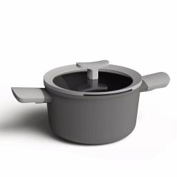 BergHOFF Leo 3.3 qt. Aluminum Nonstick Casserole Dish with Glass Lid, Grey thumbnail 1