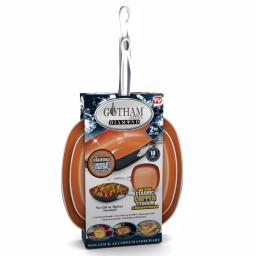 Gotham Steel 2-Piece Aluminum Ti-Ceramic Nonstick Square Fry Pan Set, 8.5 in. and 9.5 in. thumbnail 3