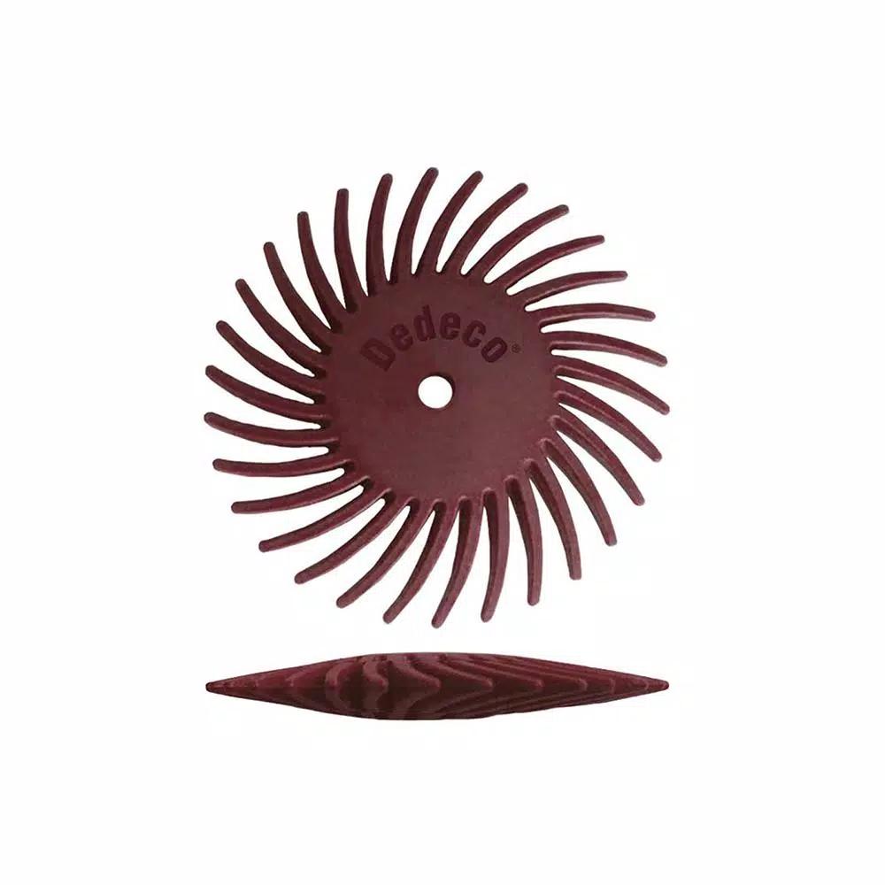 Dedeco Sunburst 7/8 in. Knife-Edge Radial Discs, 220-Grit, 1/16 in. Thickness, 12-Pack