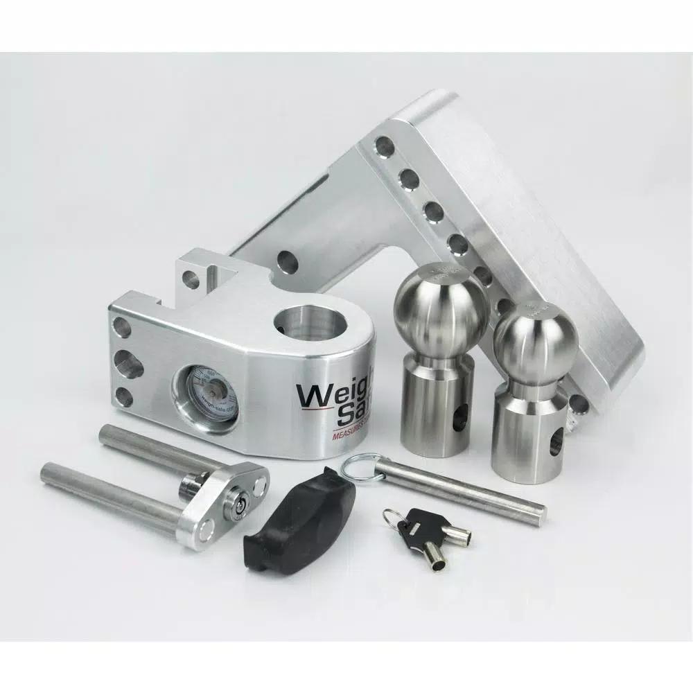 Weigh Safe Weigh-Safe 6 in. Drop Adjustable Class V Ball Mount with Built-in Hydraulic Scale