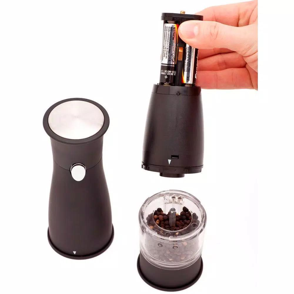 Ozeri Artesio Soft Touch Electric Pepper Mill and Salt Grinder, Black