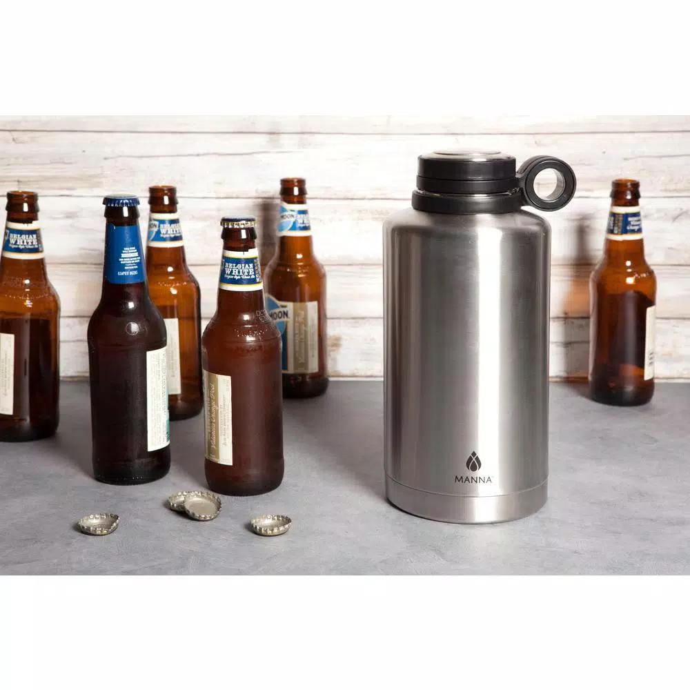 Manna 64 oz. Stainless Steel Vacuum Insulated Growler - Double Wall Leak-Proof Beverage Container