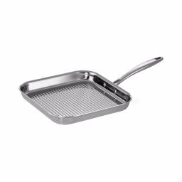 Tramontina Gourmet Tri-Ply Clad 11 in. Stainless Steel Square Grill Pan thumbnail 1