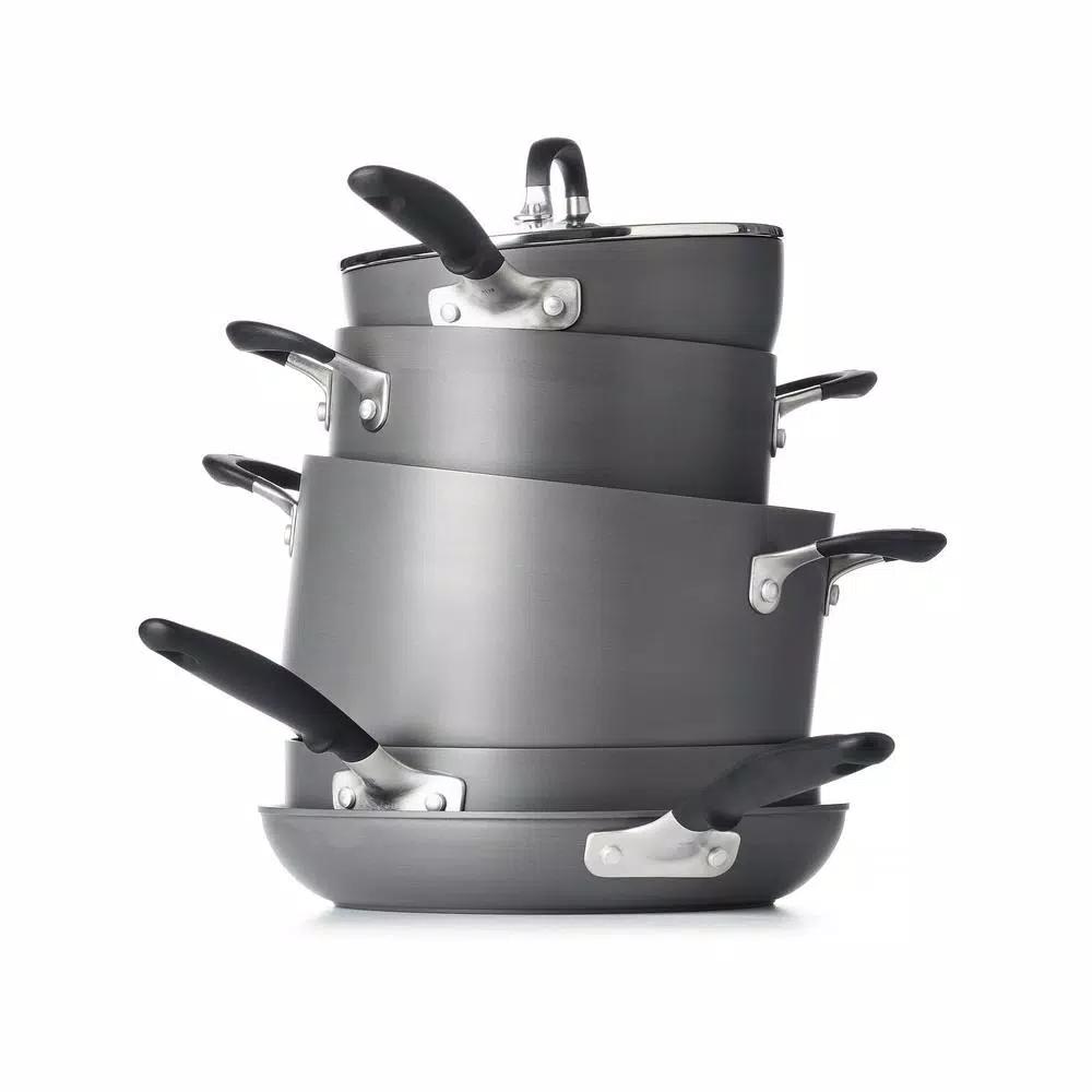 OXO Good Grips 10-Piece Hard-Anodized Aluminum Nonstick Cookware Set, Gray