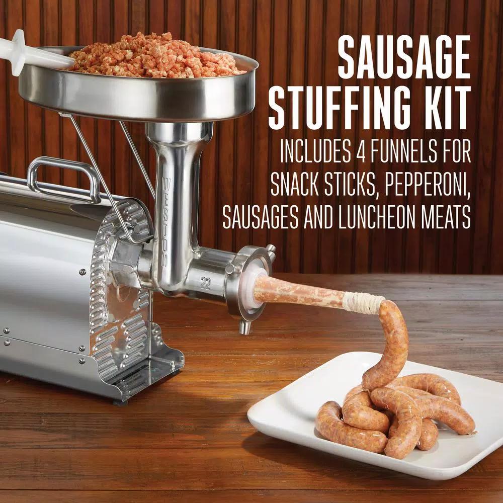 Weston Pro Series #22 1.5 HP Stainless Steel Electric Meat Grinder & Sausage Stuffer
