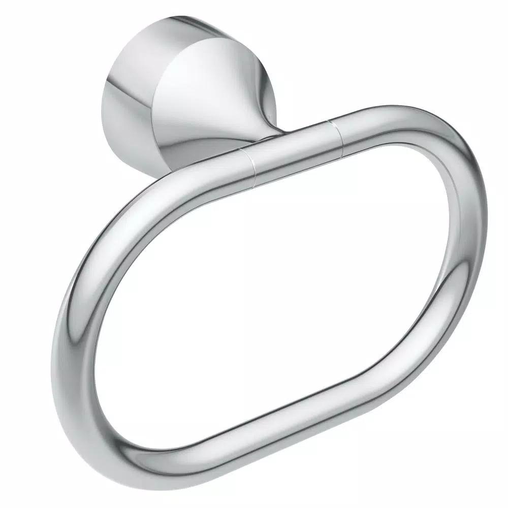 MOEN Idora Press and Mark Chrome Towel Ring - Wall Mount Hand Towel Holder