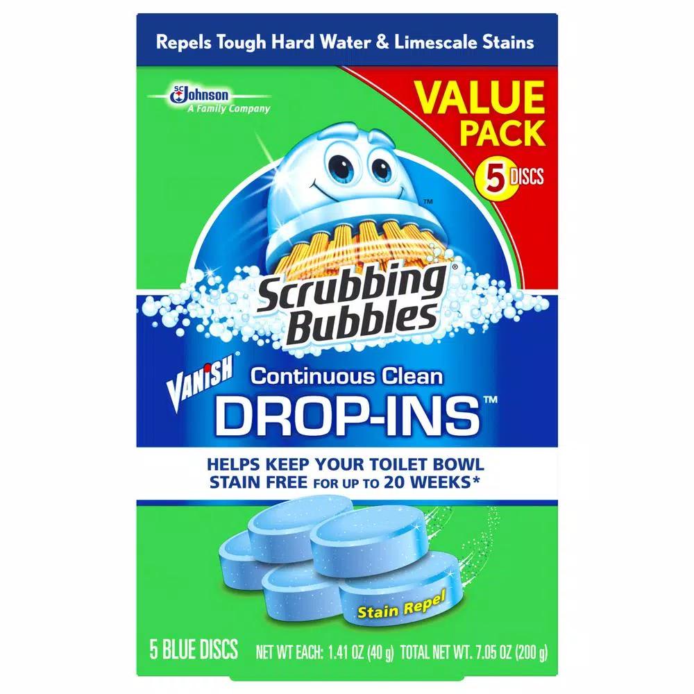 Scrubbing Bubbles Vanish Continuous Clean Toilet Bowl Cleaner Drop-Ins, Blue, 5-Pack (Case of 6)