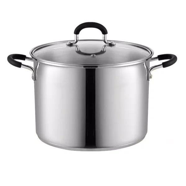 Cook N Home 8 Qt. Stainless Steel Stock Pot with Tempered Glass Lid