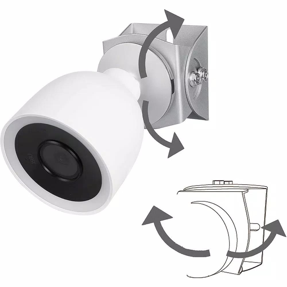 Wasserstein Adjustable Metal Mount for Google Nest Cam IQ Outdoor, Silver