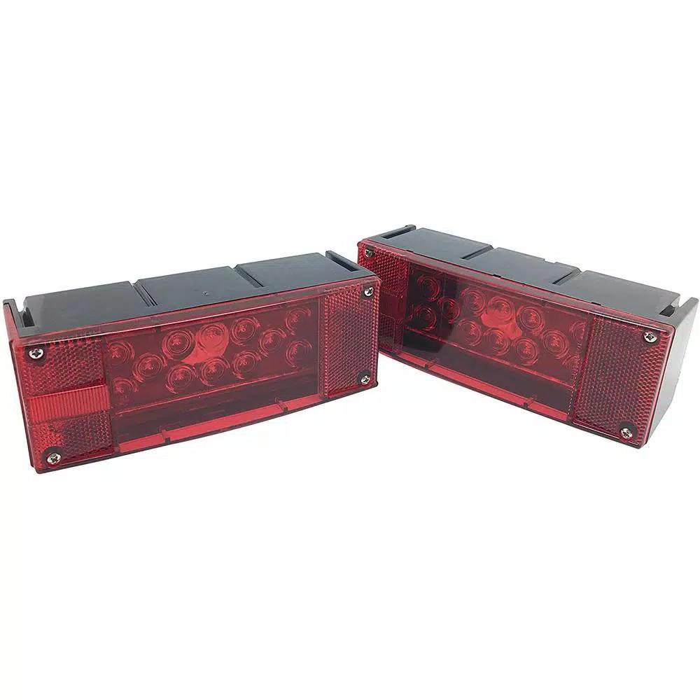 MaxxHaul 12V LED Submersible Rectangular Trailer Light Kit with All-Copper Wiring Harness