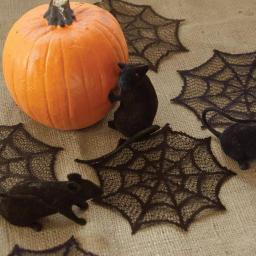 Heritage Lace Spider Web Black Doilies, 6 in. (Set of 6) thumbnail 2