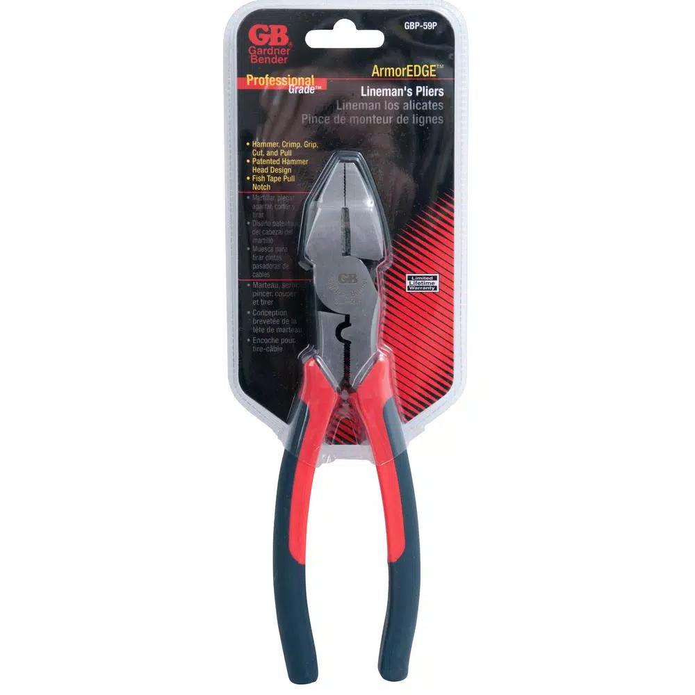 Gardner Bender 9 in. ArmorEDGE Multi-Function Lineman's Pliers with Hammer Head