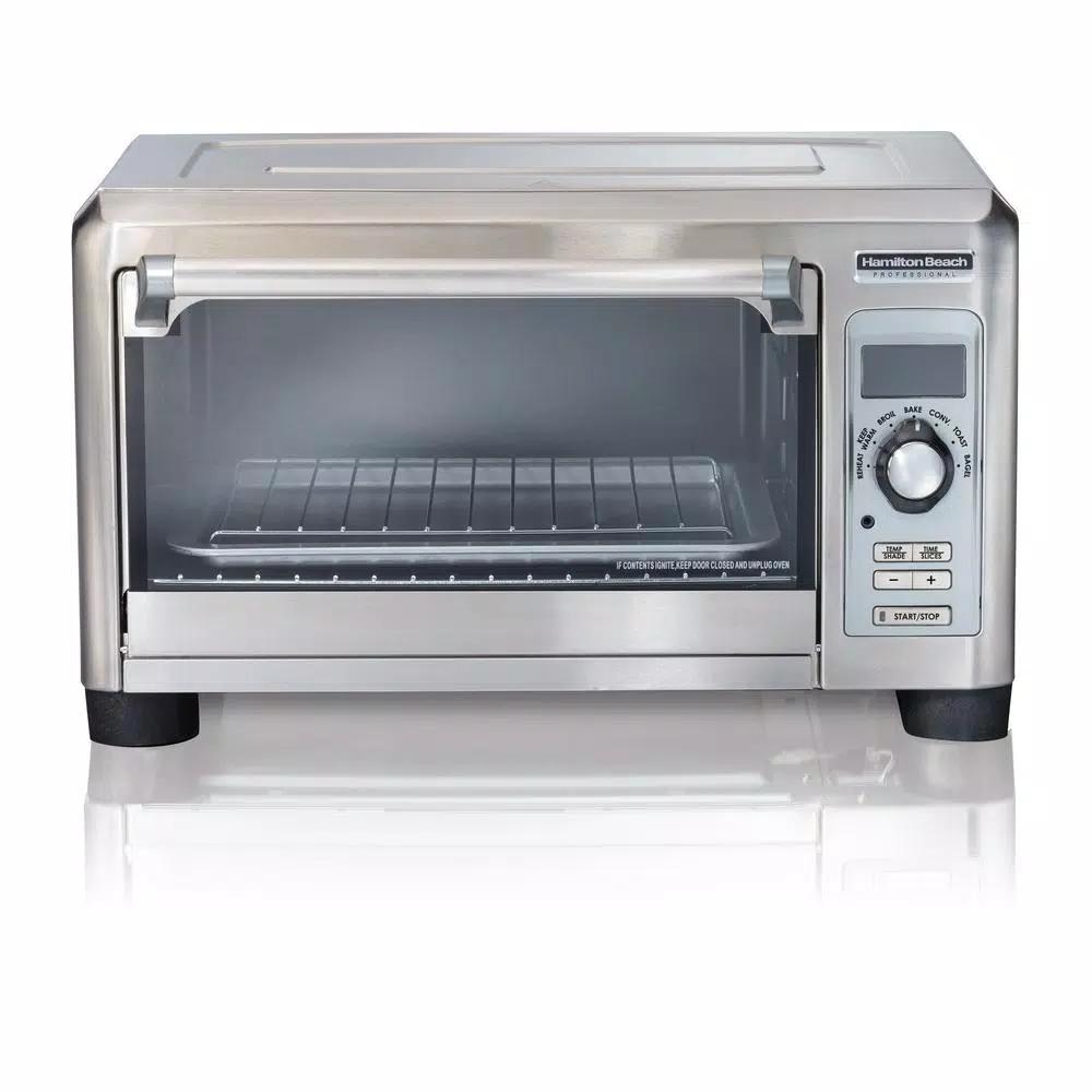 Hamilton Beach Professional 1500W Digital Toaster Oven with Temperature Probe, 6-Slice, Stainless Steel