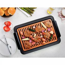 Gotham Steel 234 sq. in. Black Copper Non-Stick Ti-Ceramic Smokeless Indoor Electric Grill & Griddle thumbnail 8
